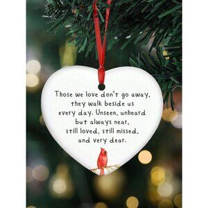 Red Cardinal Ornament (Those We Don't Go Away) Tree Hanging Ornament Decoration